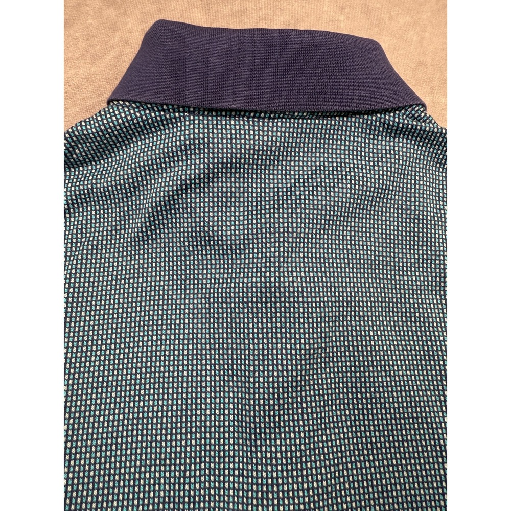 VTG Peter Millar Polo Shirt Mens M Blue 100% Cotton Textured Knit Made in Korea - Picture 10 of 15
